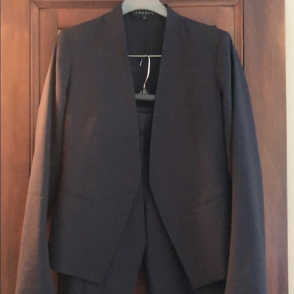 Theory Navy Pinstripe Suit - pants 6 / jacket 4